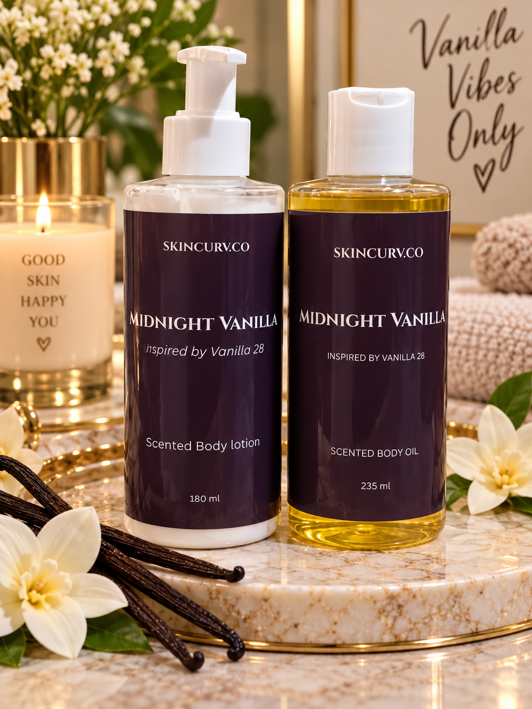 Midnight Vanilla – Body Oil & Body Lotion Duo